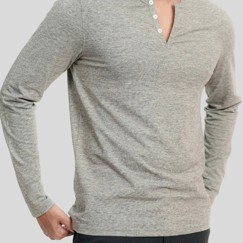 Men's Henley Full Tee 02 (Melange)