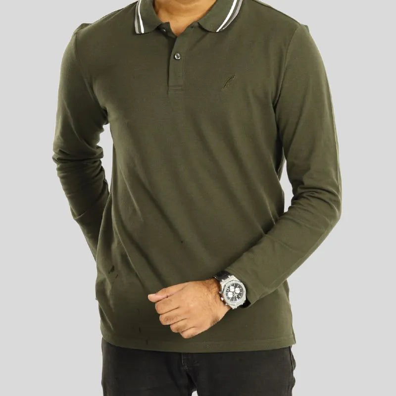 Full Sleeve Polo Olive