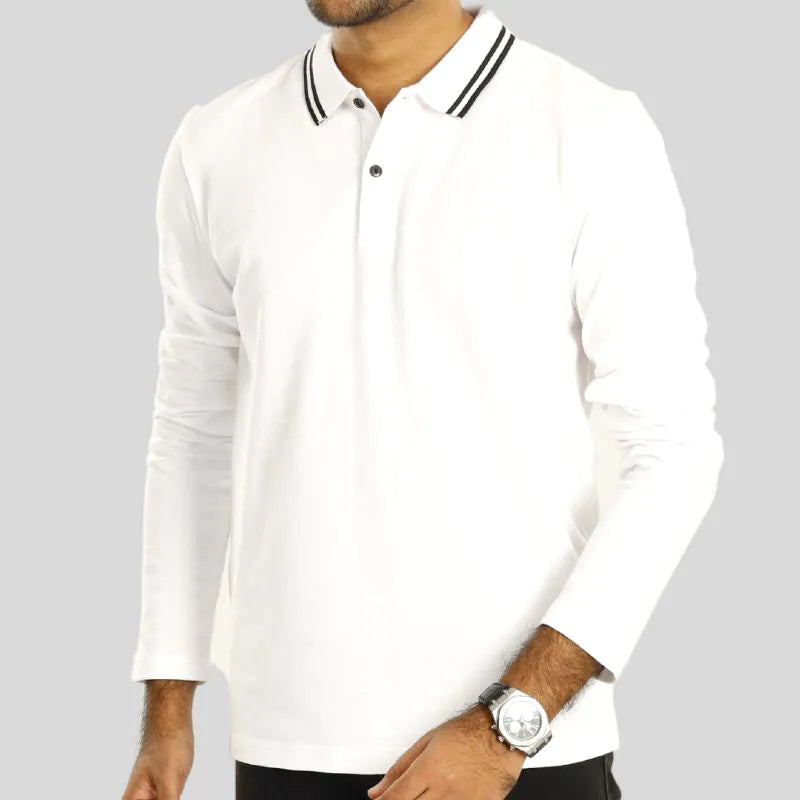 Full Sleeve Polo Combo (White & Burgundy)