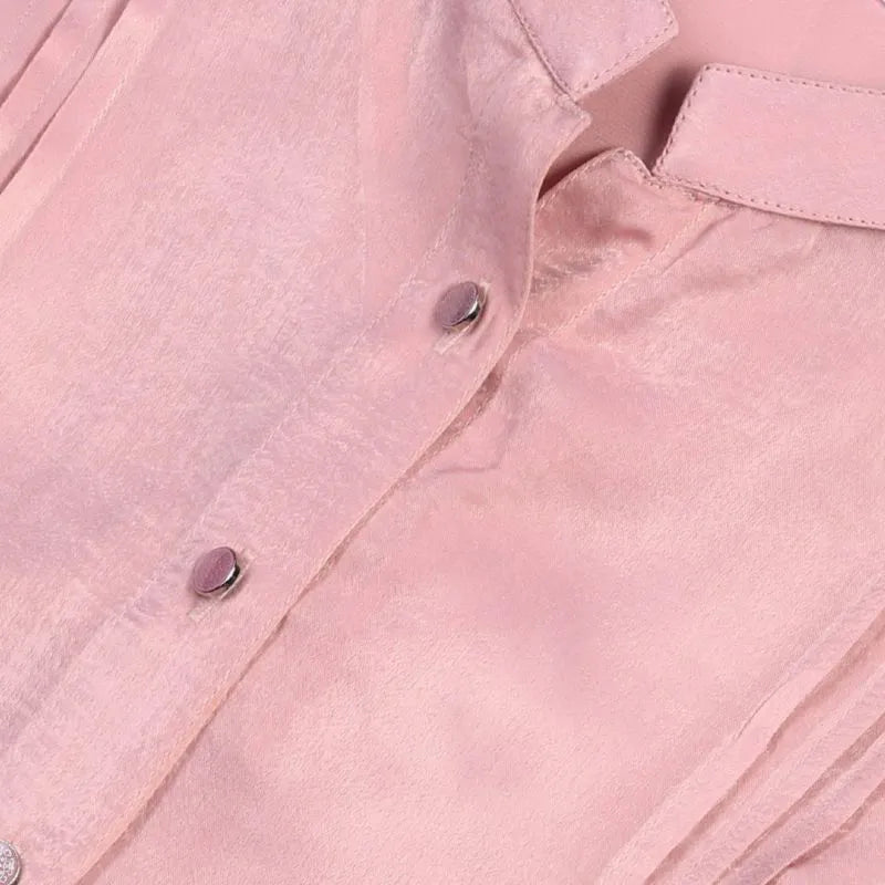 Women's Pleated Shirt Pink K-02
