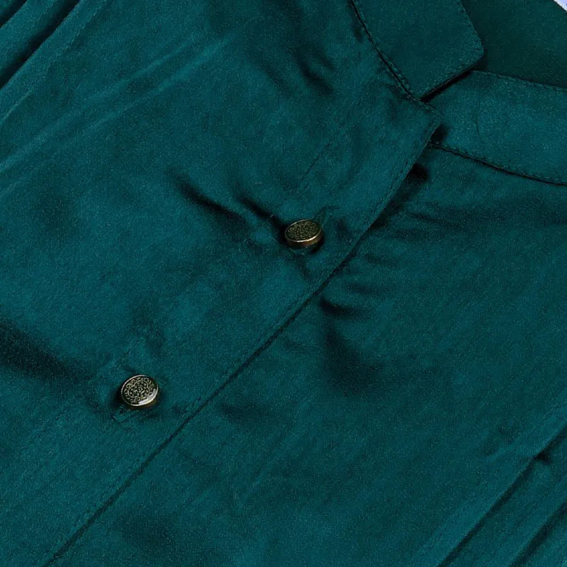 Women's Pleated Shirt Green K-04