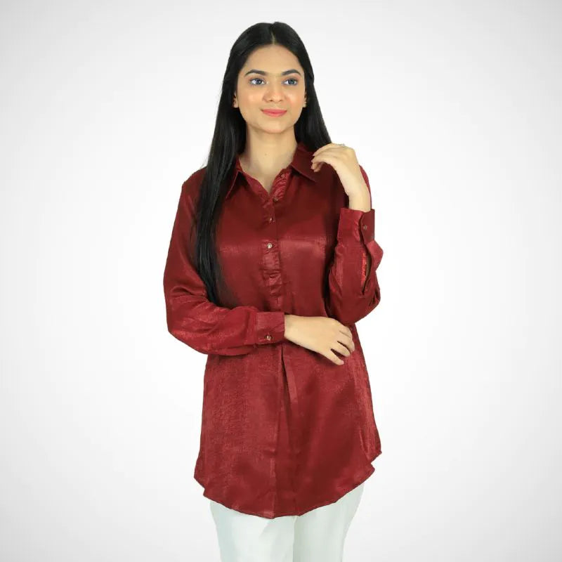 Women's Dart Shirt Maroon K-06