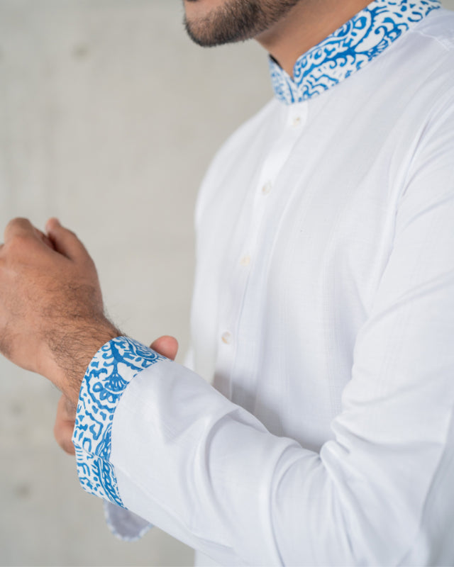 Men's Cotton Panjabi 01 Blue