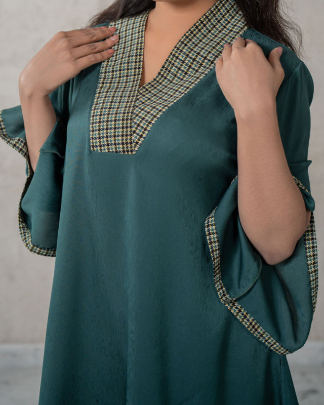 Women's V Neck Co-Ord Set Green