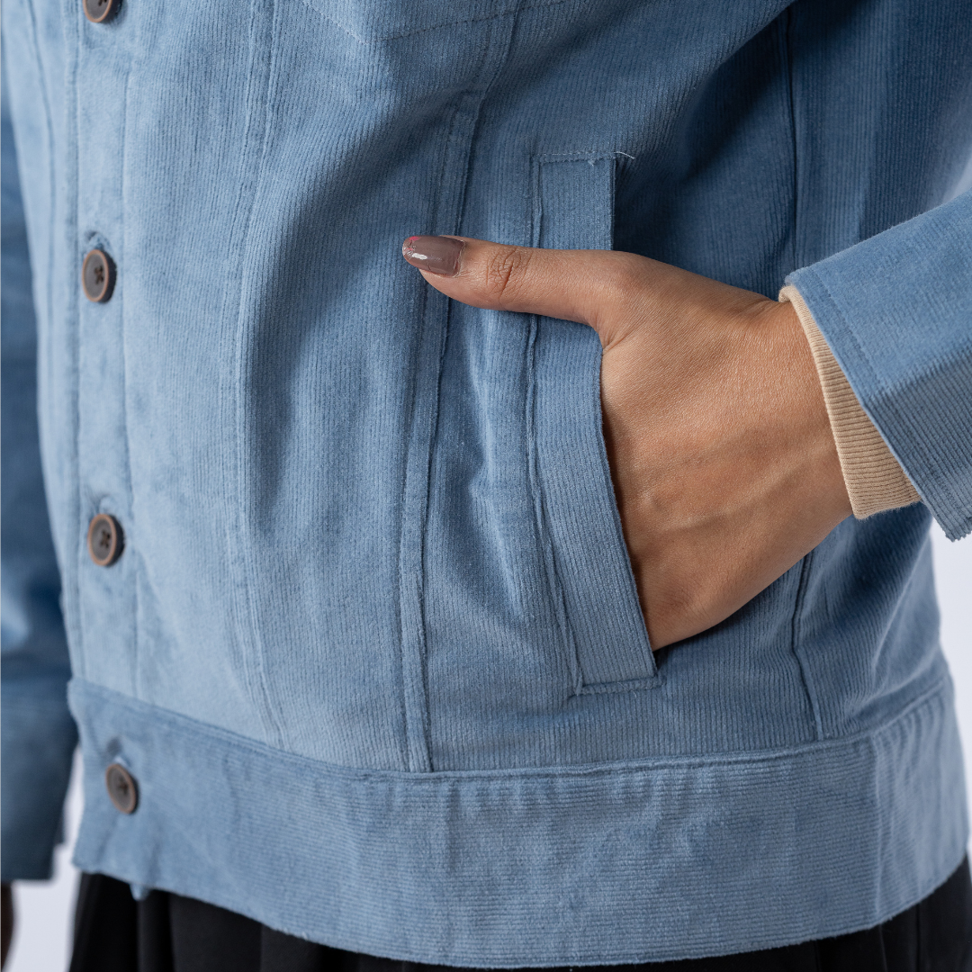 Women's Cord Jacket (Powder Blue)