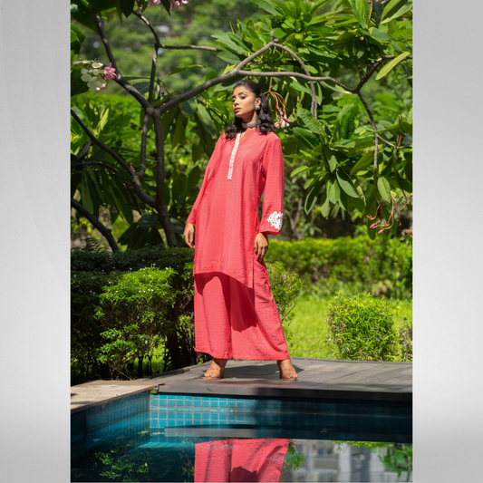 Rayon Silk Co-Ord Ball Pink