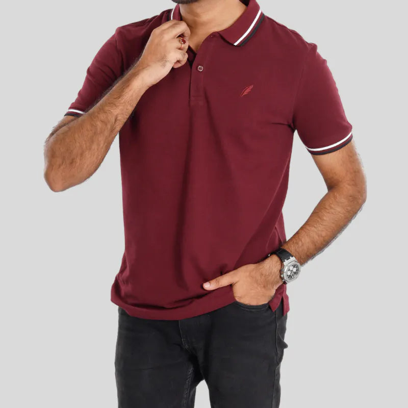 Standard Polo (Burgundy + Olive)