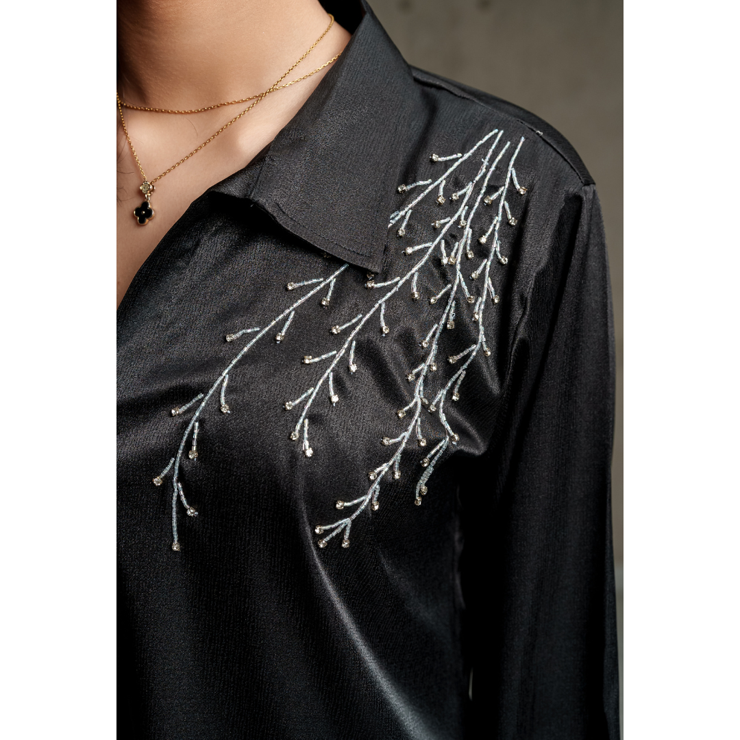 AR Silk Co-Ord Set (Black)