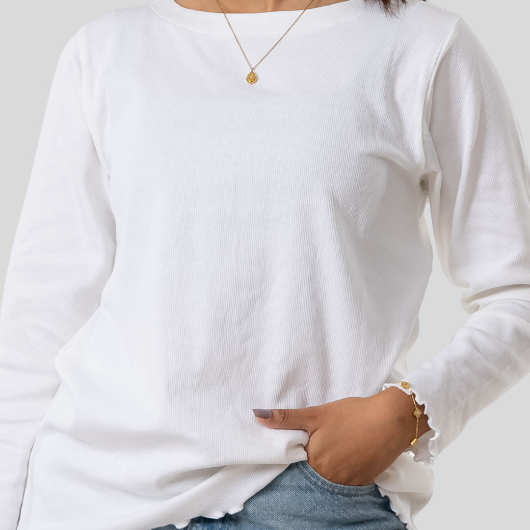 Women's B. Neck Tee Bright White