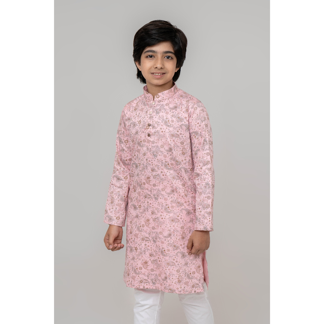 Boy's AOP Panjabi Pink