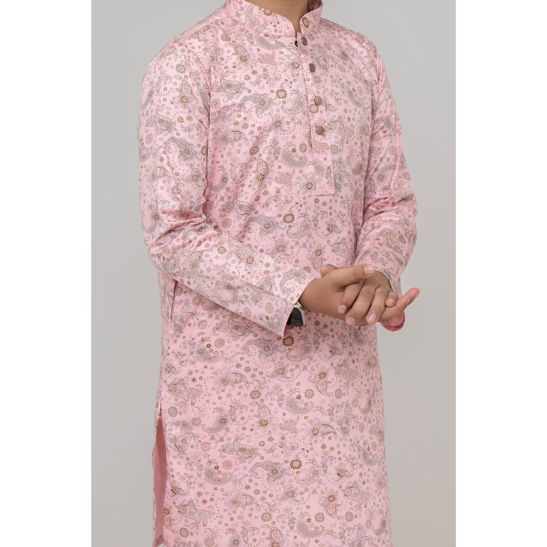 Boy's AOP Panjabi Pink