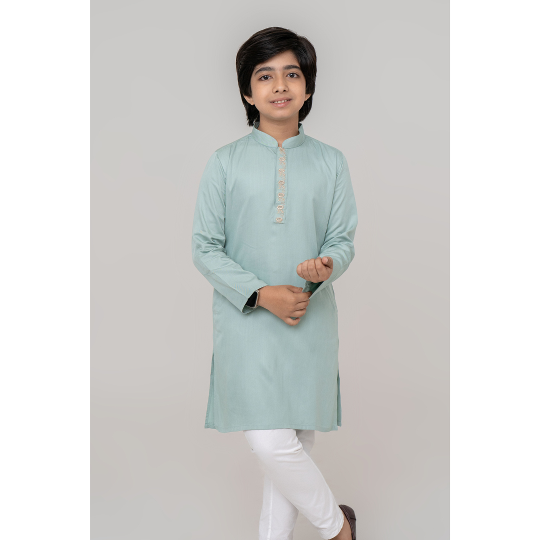 Boy's EMB Panjabi Seafoam Green