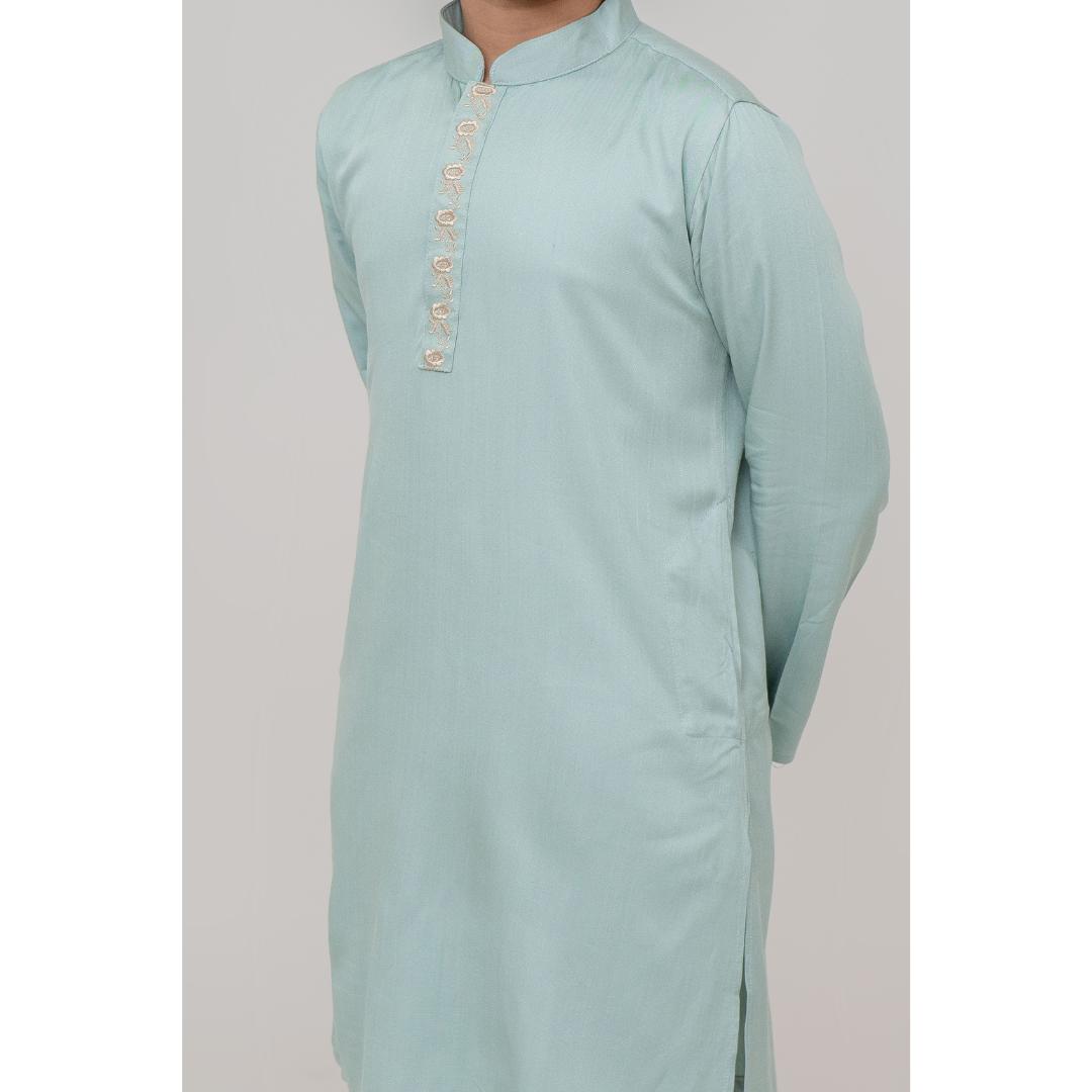 Boy's EMB Panjabi Seafoam Green