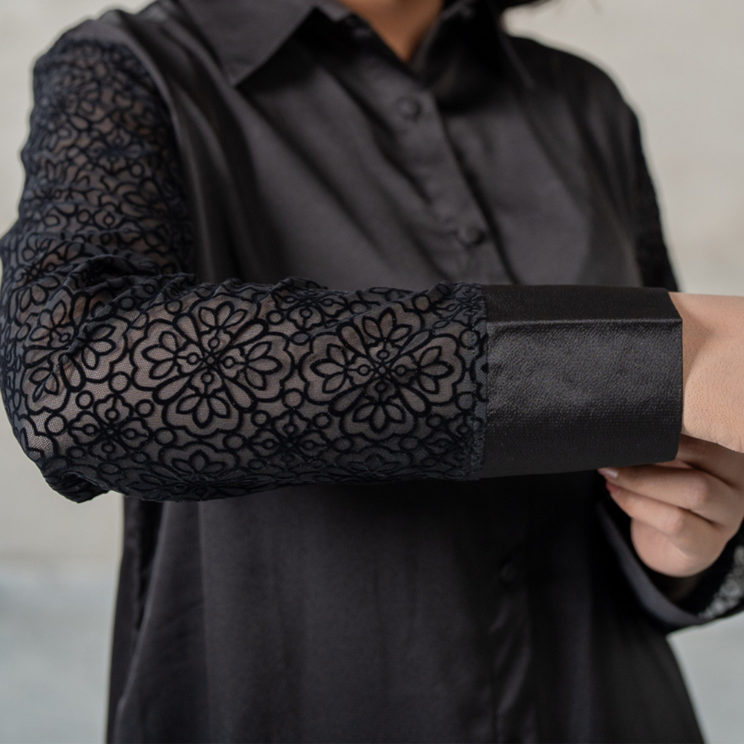 Women's Velvet Shirt Black