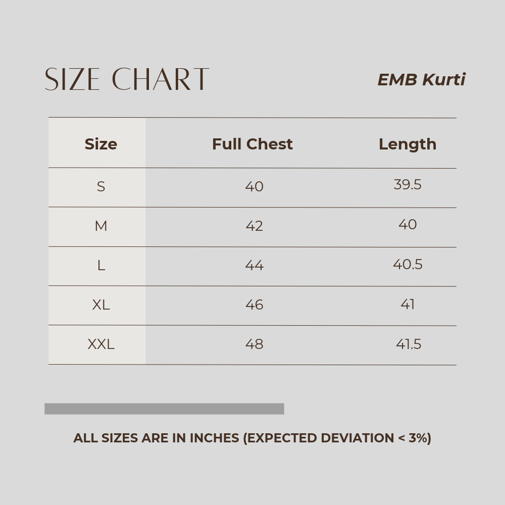 EMB Kurti Red Brown