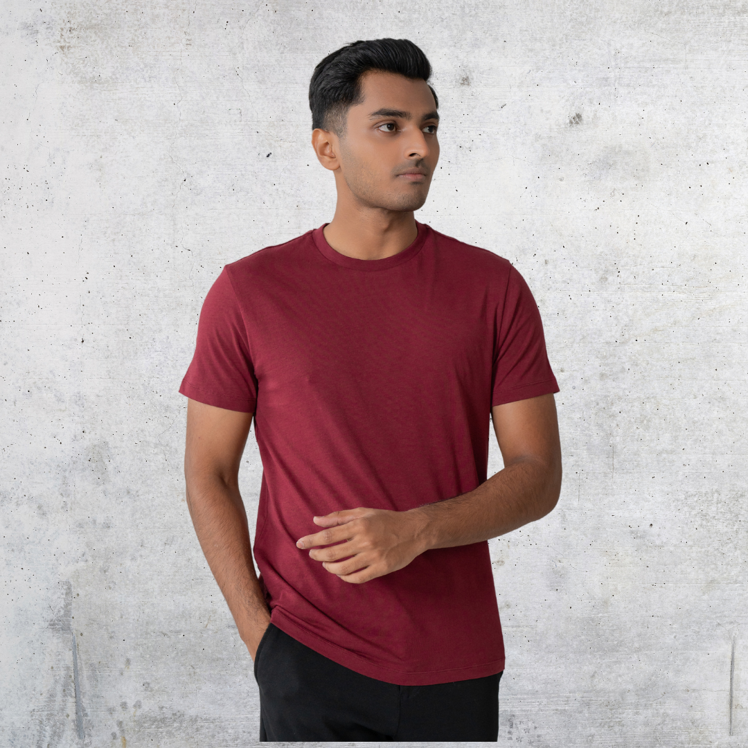 Essential Tee Combo – Maroon & Grey