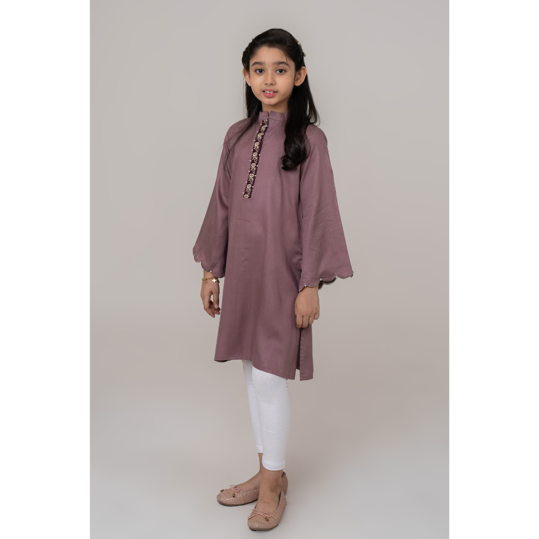 Girl's EMB Kurti Coffee