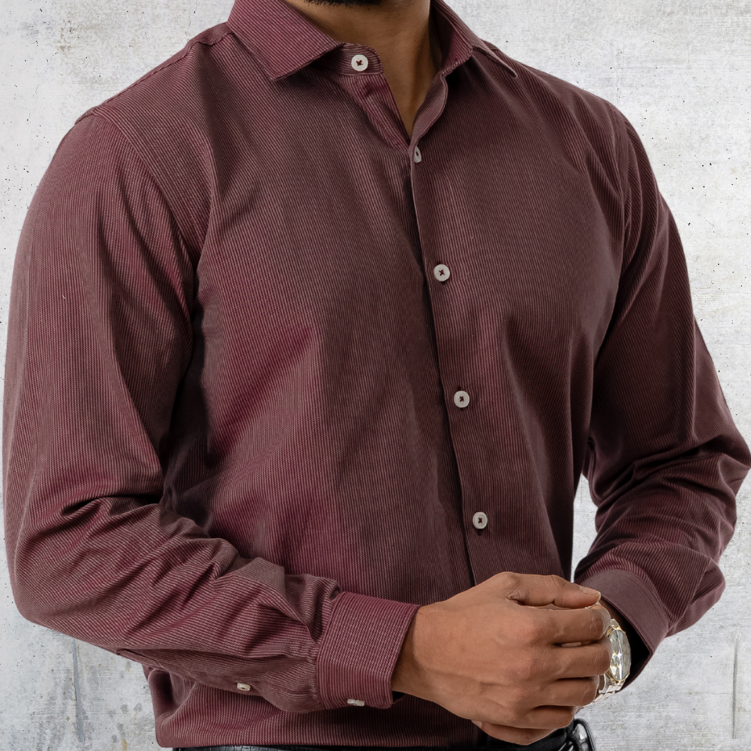 Men's Fancy Shirt Maroon
