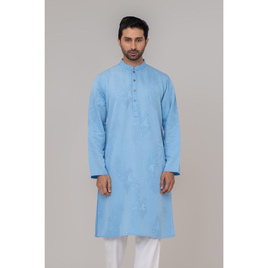 Men's Jacquard Panjabi Blue