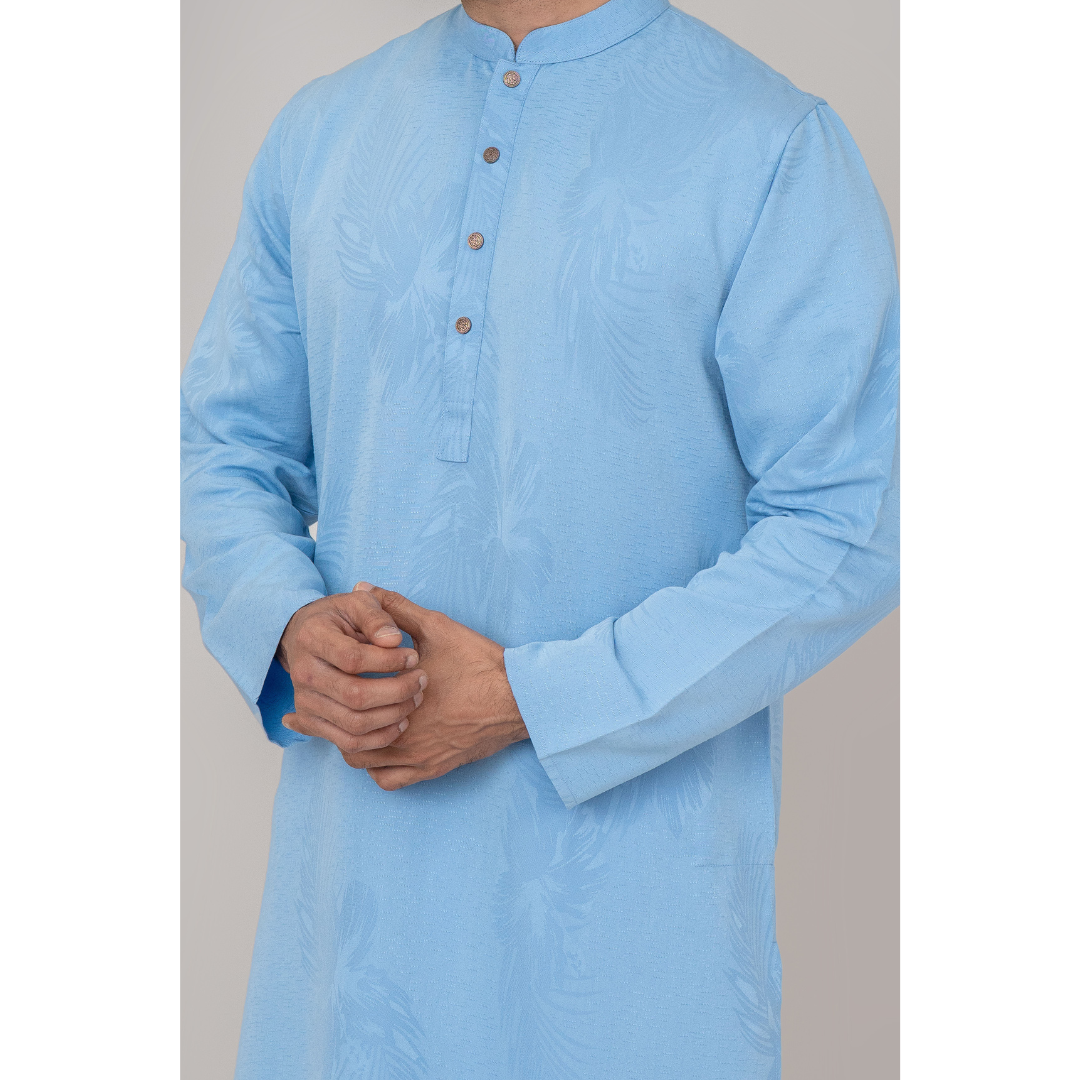 Men's Jacquard Panjabi Blue