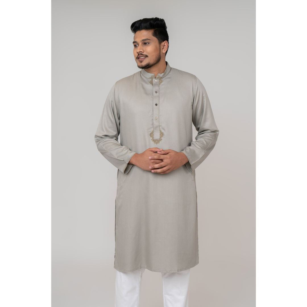 Men’s Premium EMB Panjabi Grey