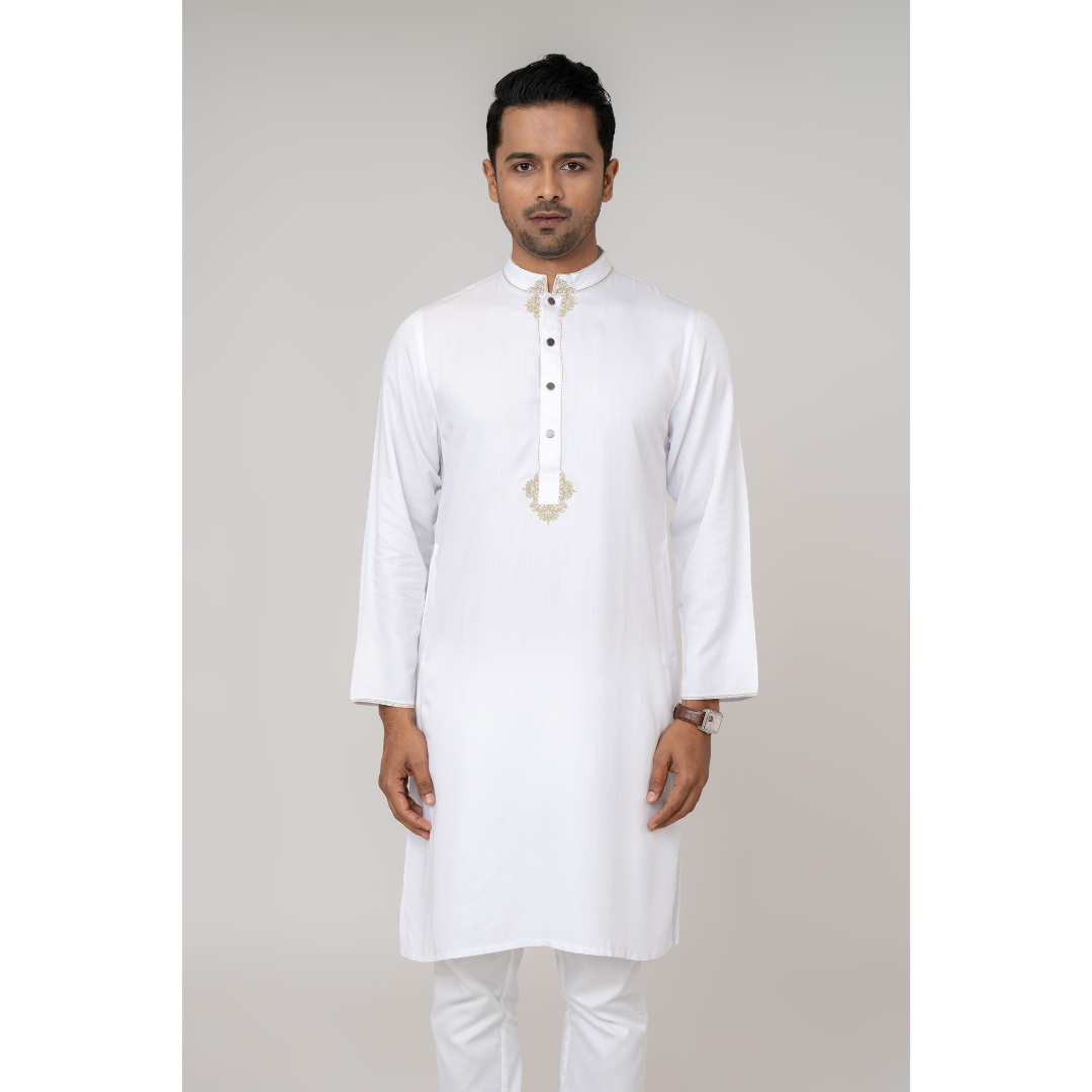 Men’s Premium EMB Panjabi White
