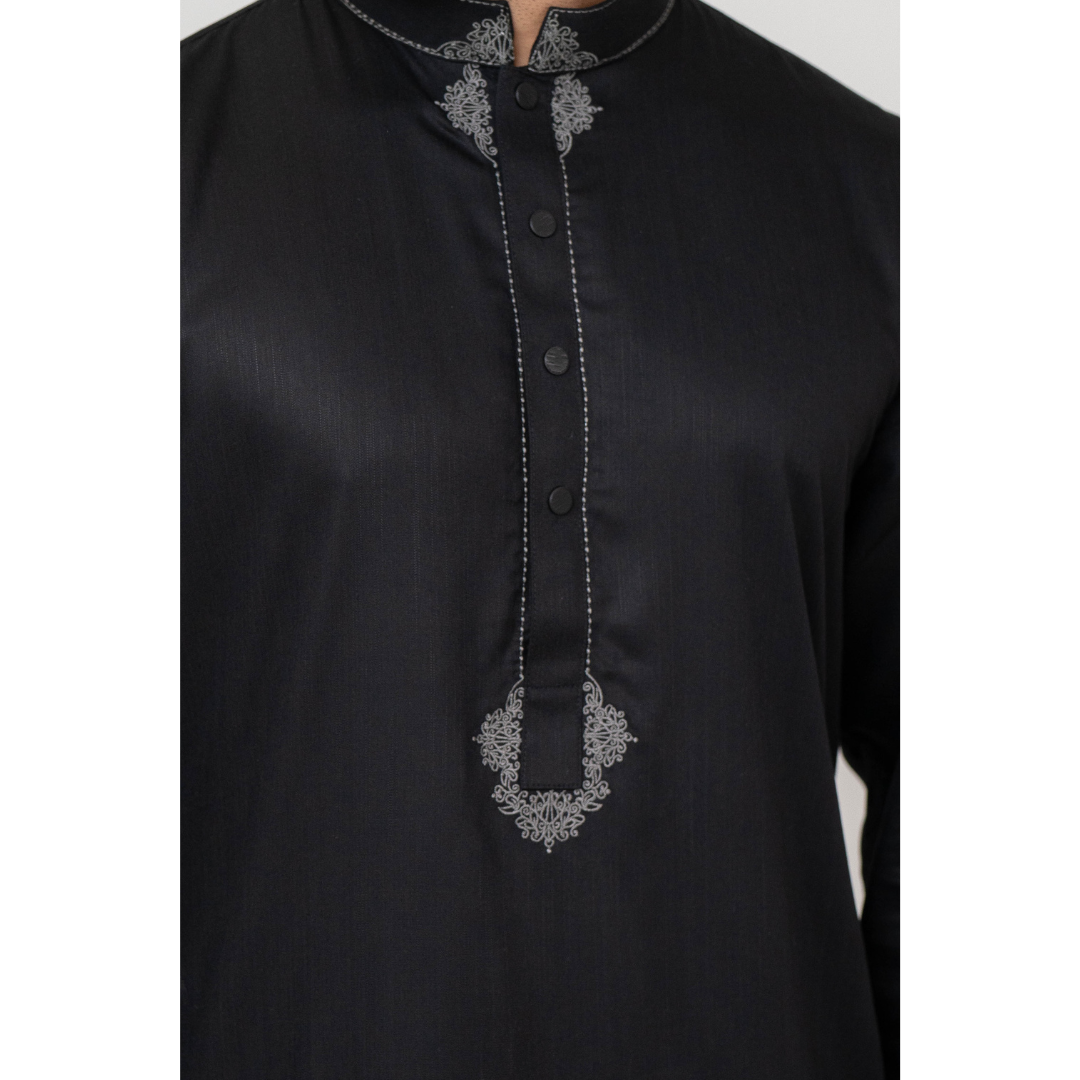 Men’s Premium EMB Panjabi Black