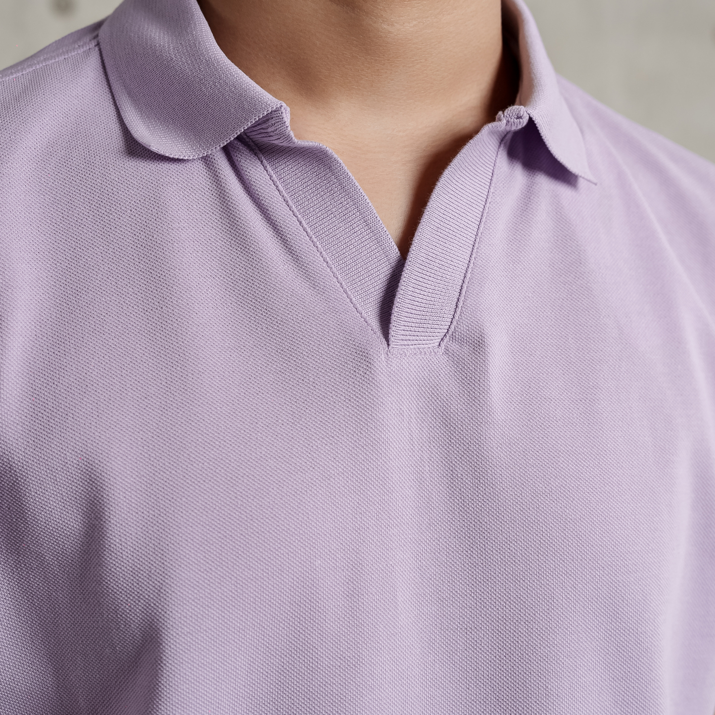 Men's V Neck Polo Lilac