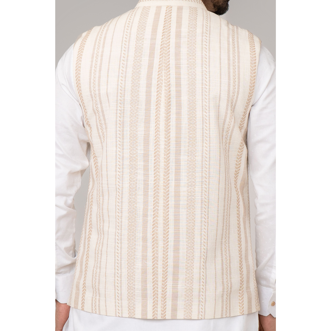 Men's Waist Coat Y/D Off white & Cream