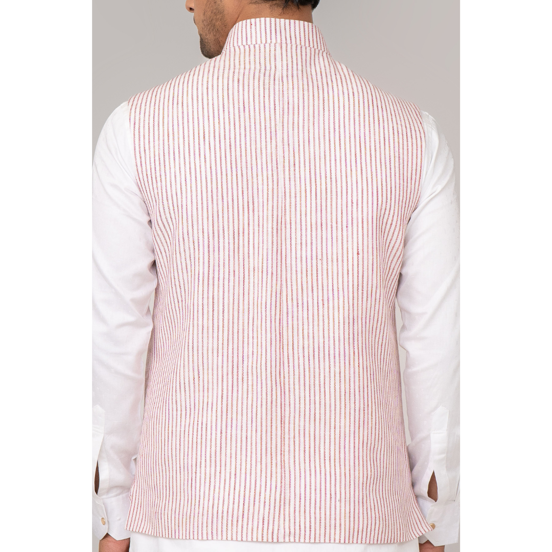 Men's Waist Coat Y/D White & Red