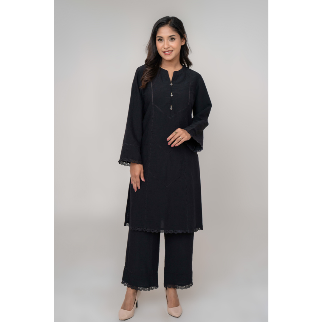 Popcorn Cut & Sew 02 Co-Ord Black