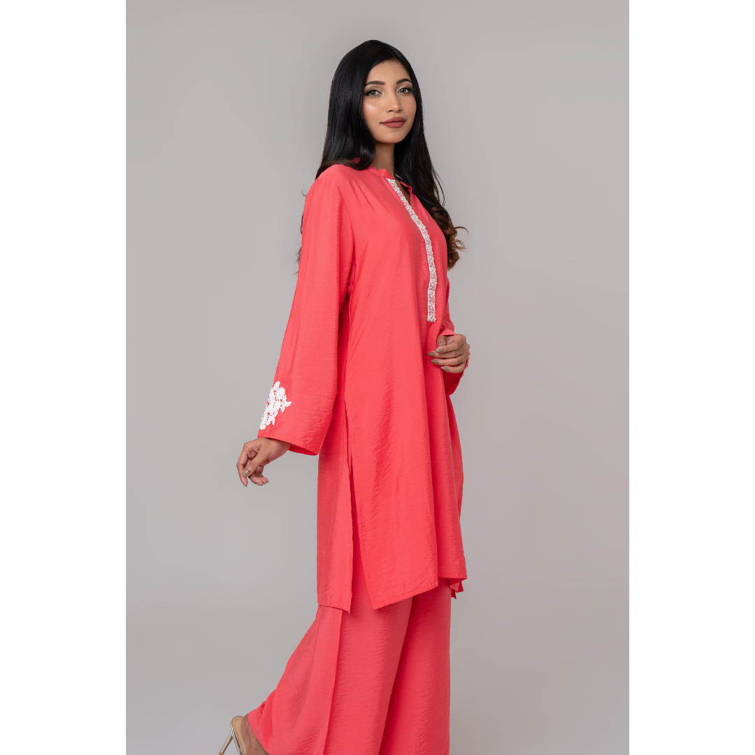 Rayon Silk Co-Ord Ball Pink