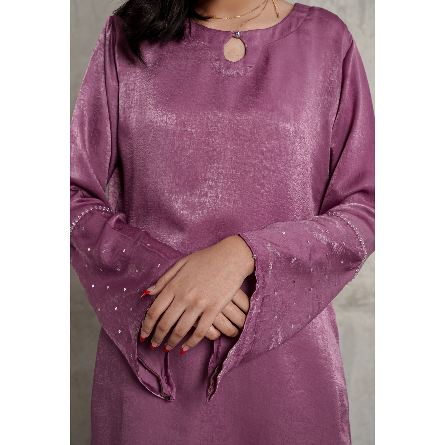 Velvet Silk Co-Ord Set (Onion)