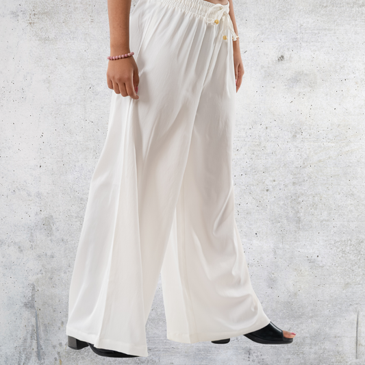 Women's Wide Leg Pant White 02