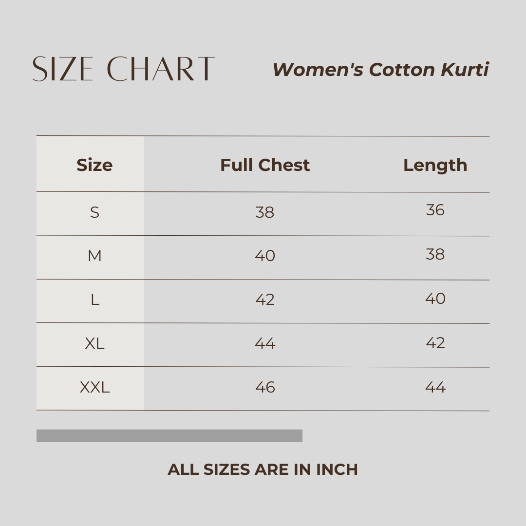 Women's Cotton Kurti Brown