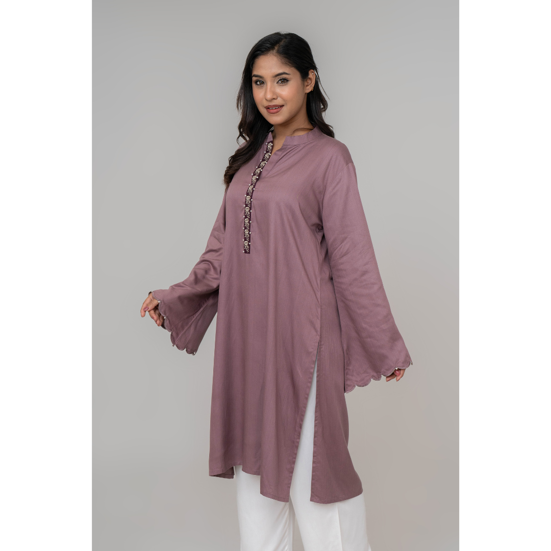 Women's EMB Kurti Coffee