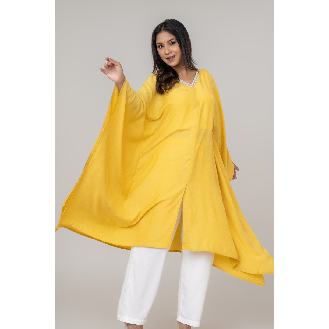Women's Karchupi Kaftan Yellow