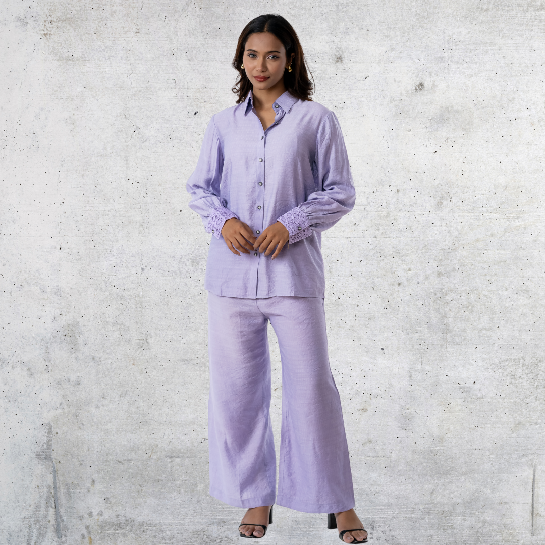 Women's Silk Crepe Co-Ord Purple