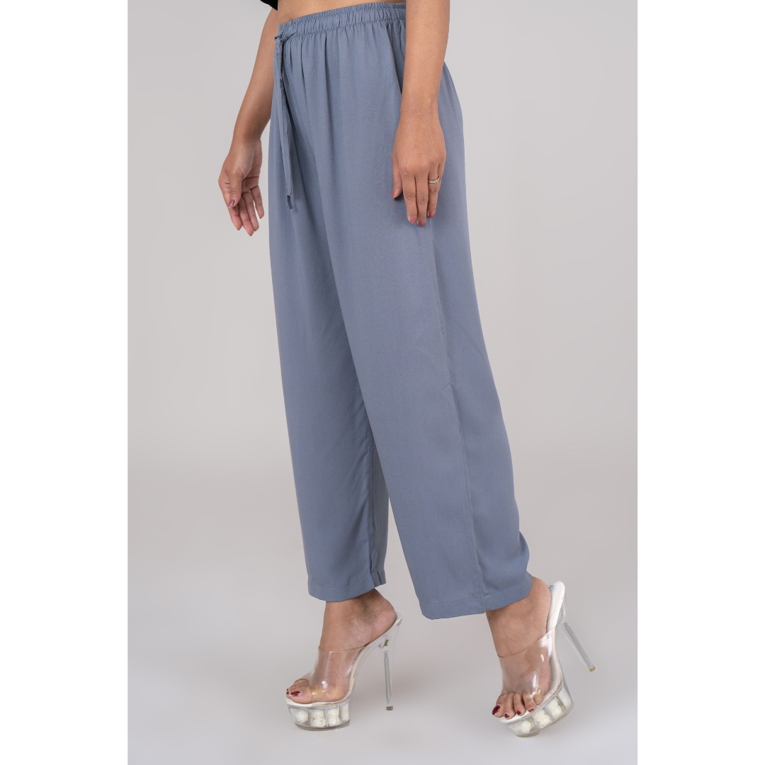 Women's Solid Pant Ash