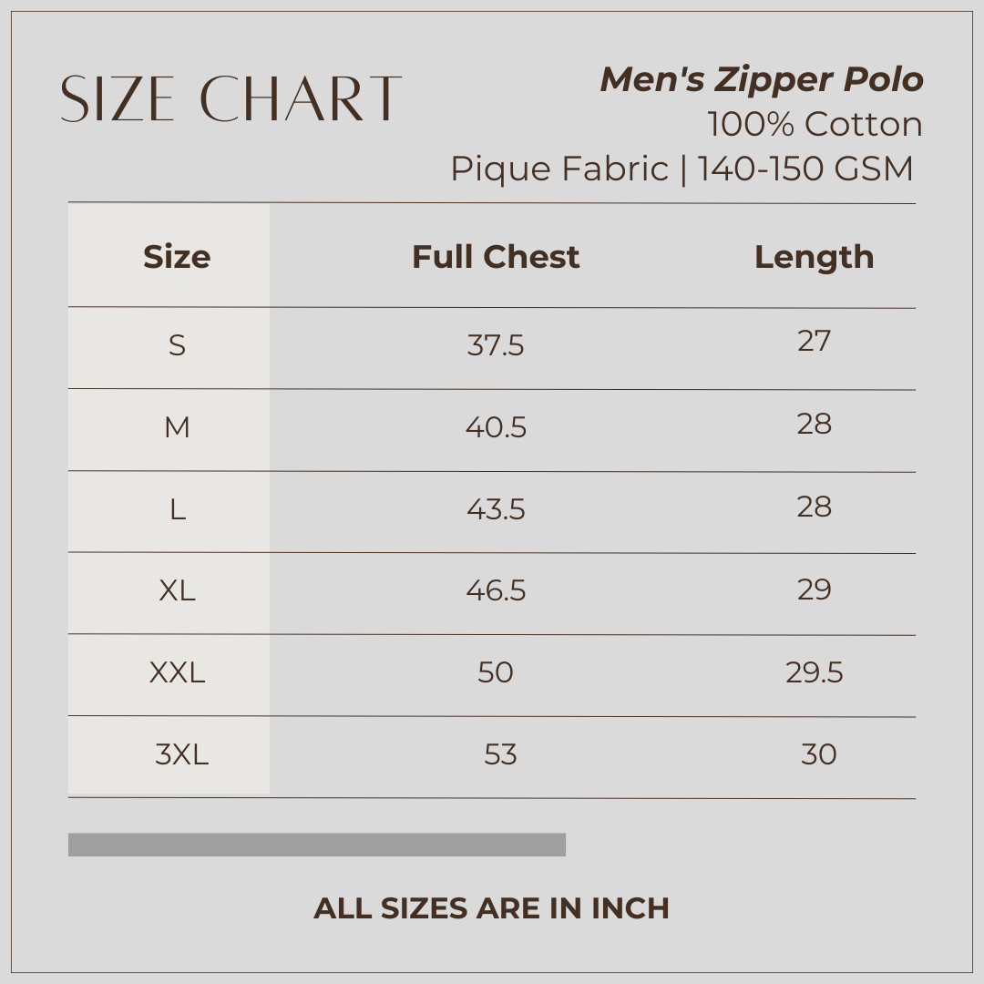 Men's Zipper Polo Mushroom