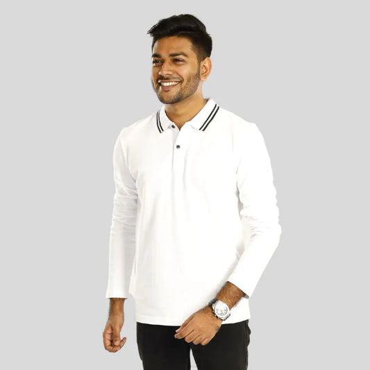 Full Sleeve Polo White