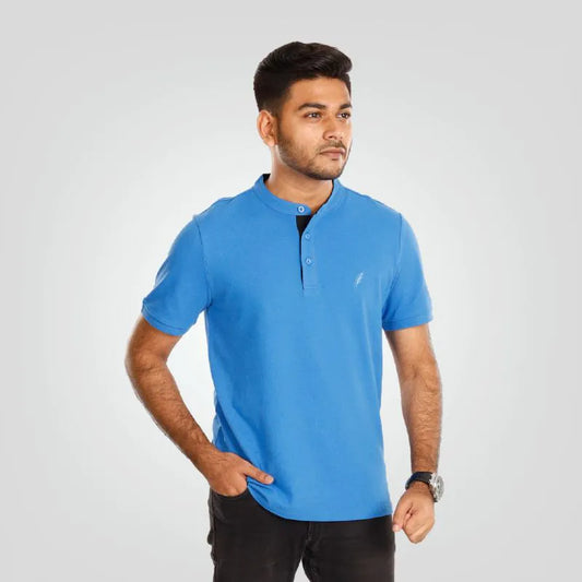 Men's Henley Polo (Royal)