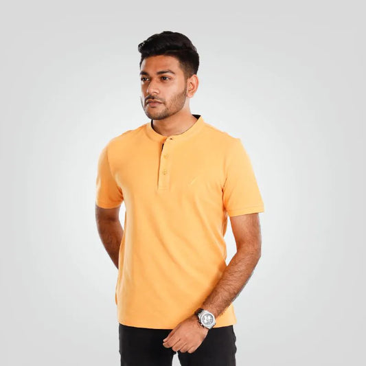 Men's Henley Polo (Yellow)