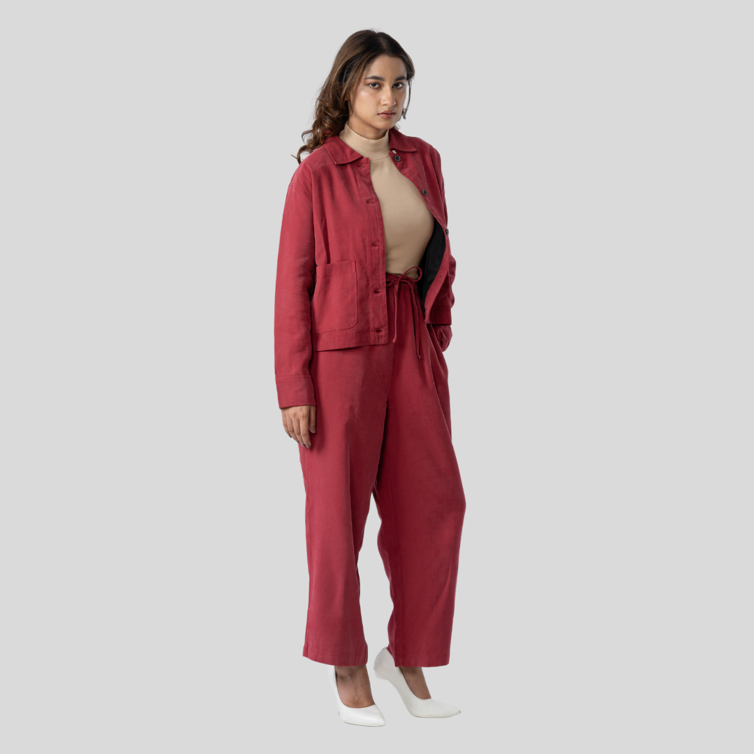 Women's Tencel Top Bottom (Maroon)