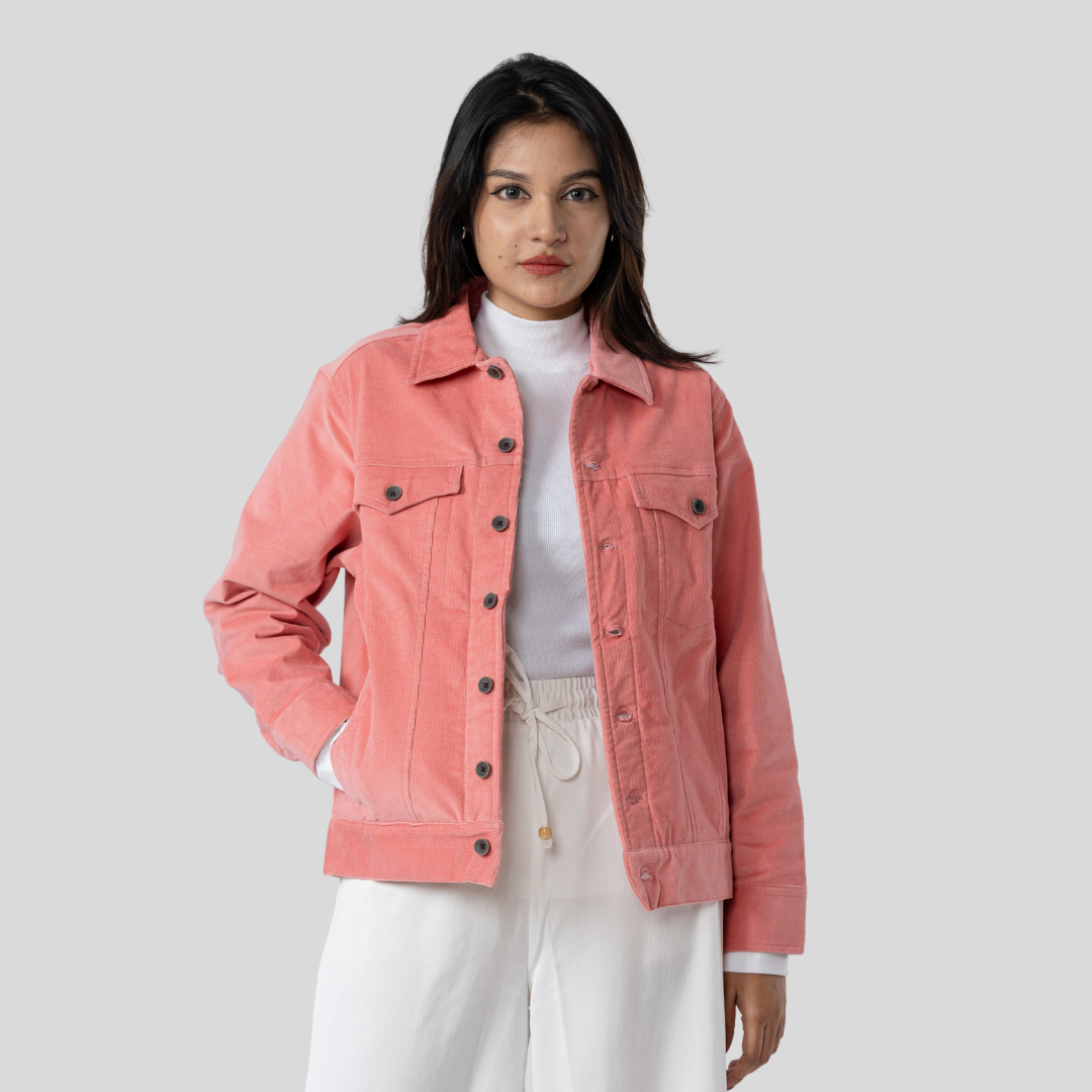 Women's Cord Jacket (Light Pink)