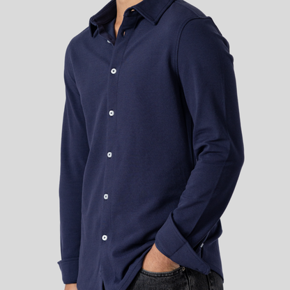 Men's Knit Shirt Evening Blue