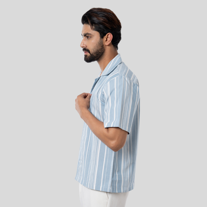 St Cuban Shirt Blue & White
