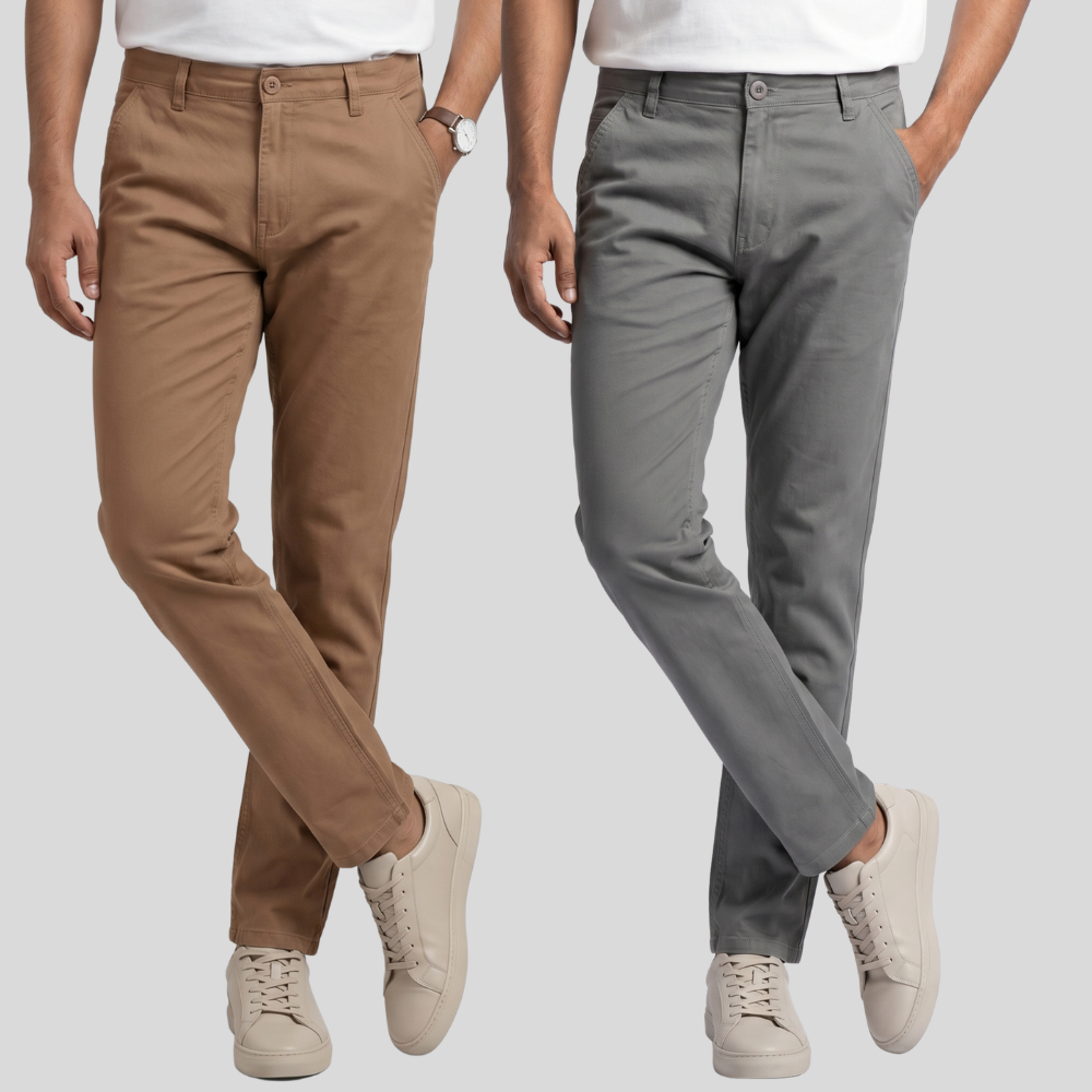 Everyday Chino (Brown & Dark Gray)