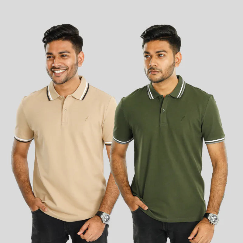 Standard Polo (Beige + Olive)