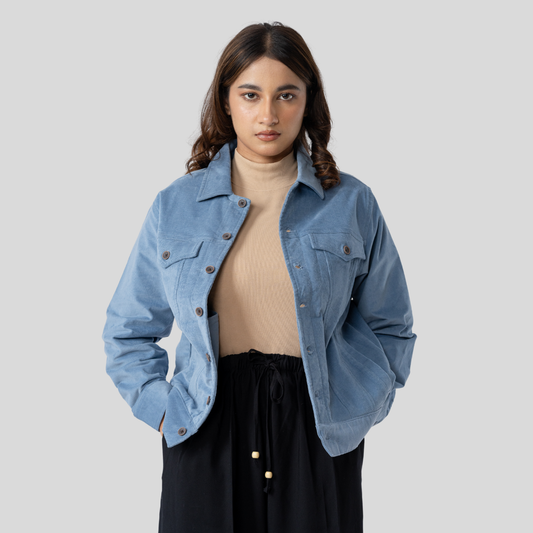 Women's Cord Jacket (Powder Blue)